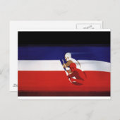 Vintager Transport, Patriotische Rennwagen Postkarte (Vorne/Hinten)