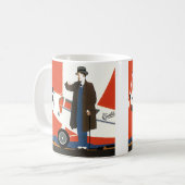 Vintager Transport, Propeller Flugzeug und Pilot Kaffeetasse (Vorderseite Links)