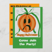 Vintager trauriger Jack o' Lantern Einladung (Vorne/Hinten)