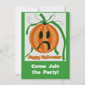 Vintager trauriger Jack o' Lantern Einladung (Vorderseite)
