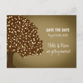 Vintager Tree Rustic Wedding Rett Datum Postkarte