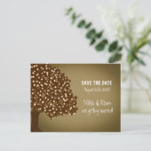 Vintager Tree Rustic Wedding Rett Datum Postkarte (Stehend Vorderseite)