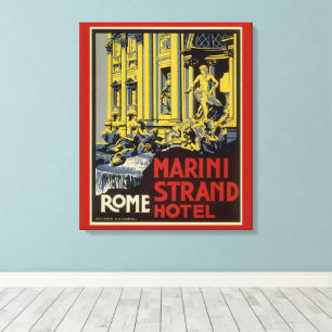 Vintager Trevi-Brunnen, Marini Strand Hotel, Rom Leinwanddruck