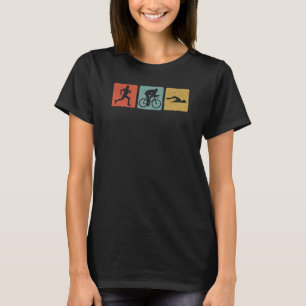 Vintager Triathlon Box Biker Runner Swimmer Radfah T-Shirt