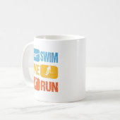 Vintager Triathlon - Swim Bike Run Kaffeetasse (Vorderseite Links)