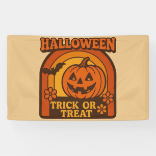 Vintager Trick oder Treat Halloween der 70er Jahre Banner