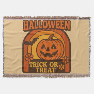 Vintager Trick oder Treat Halloween der 70er Jahre Decke