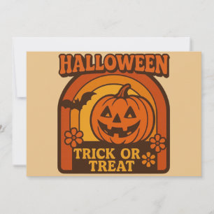 Vintager Trick oder Treat Halloween der 70er Jahre Einladung