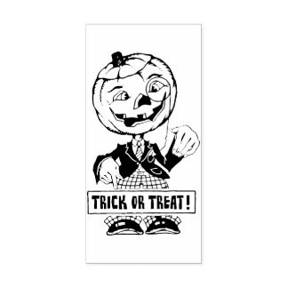 Vintager Trick oder Treat Pumpkin Man Gummistempel