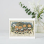 Vintager Trick oder Treat Pumpkins Postcard Postkarte (Stehend Vorderseite)