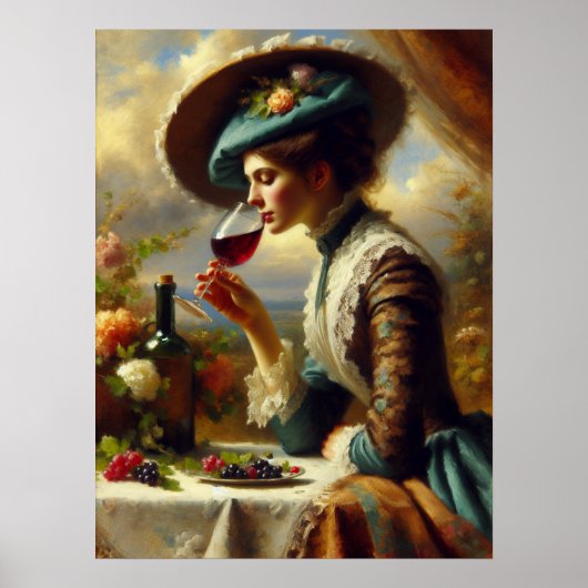 Vintager Trinkwein Poster (Vorne)