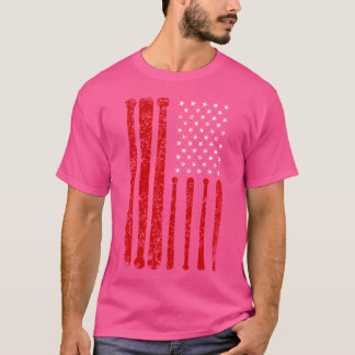 Vintager Trommelhalter Sticks Usa American Flag Dr T-Shirt