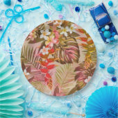 Vintager Tropengarten Pappteller (Party)