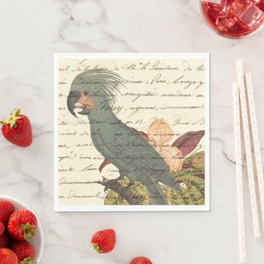 Vintager Tropenpapagei Serviette (Beispiel)