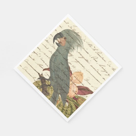 Vintager Tropenpapagei Serviette (Ecke)