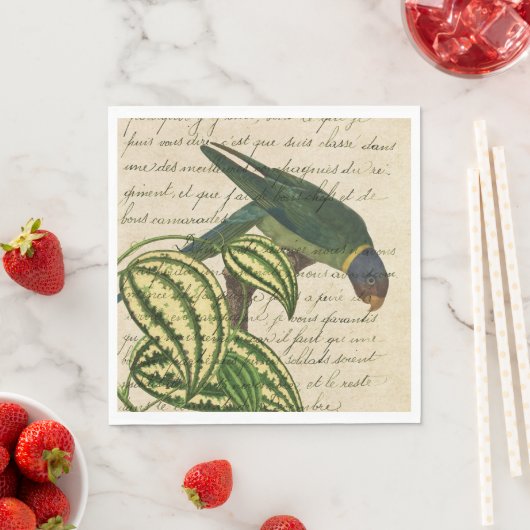 Vintager Tropenpapagei Serviette (Beispiel)