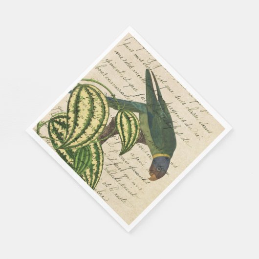 Vintager Tropenpapagei Serviette (Ecke)