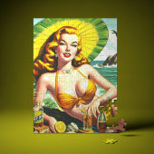 Vintager Tropenpinup Puzzle