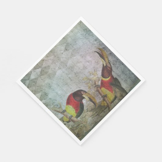 Vintager TropenToukan Serviette (Ecke)