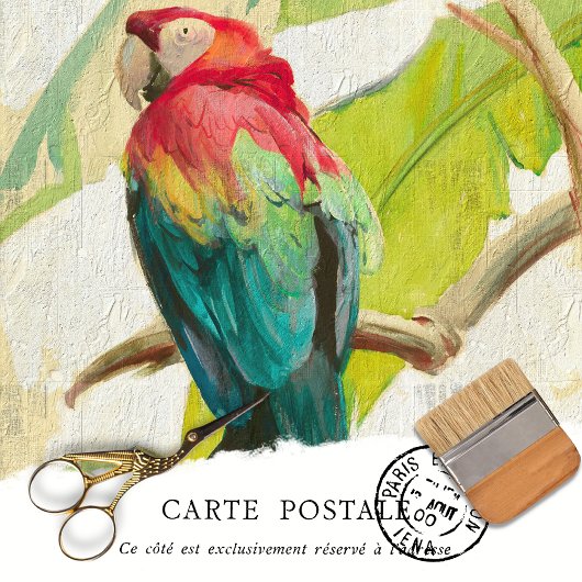 Vintager Tropenvogel - Entstehung einer rustikalen Seidenpapier