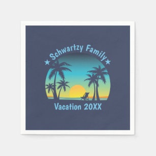 Vintager Tropical Beach Sommer Sonnenuntergang Pal Serviette