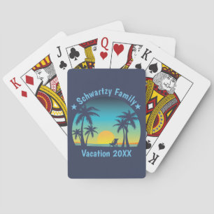 Vintager Tropical Beach Sommer Sonnenuntergang Pal Spielkarten