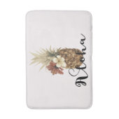 Vintager tropischer Ananas-Hibiskus Badematte (Vorderseite Vertikal)