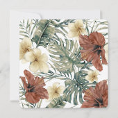 Vintager Tropischer Ananas-Hibiskus Blumenzehen Einladung (Rückseite)