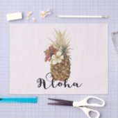 Vintager tropischer Ananas-Hibiskus Seidenpapier (Handwerk)