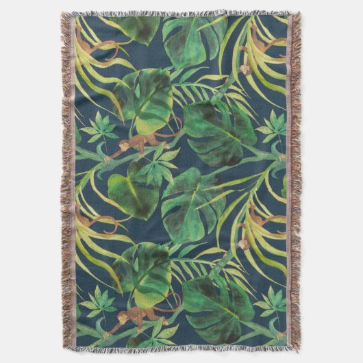 Vintager Tropischer Dschungel Decke (Vorderseite Vertikal)