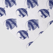 Vintager tropischer Fisch, der blau gestreift Zeic Seidenpapier (Detail)