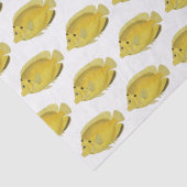 Vintager tropischer Fisch, der gelb Zeichne Seidenpapier (Detail)