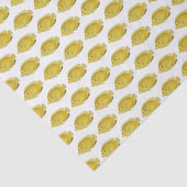 Vintager tropischer Fisch, der gelbes Gewebe Zeich Seidenpapier (Detail)