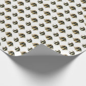 Vintager tropischer Fisch, der Schwarzes Silbergol Geschenkpapier (Ecke)