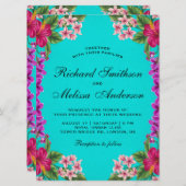 Vintager tropischer Hibiskus-hawaiische mit Einladung (Vorne/Hinten)