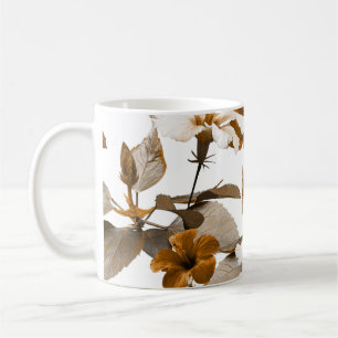 Vintager tropischer Hibiskus: Muster für Fotokolla Kaffeetasse