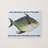 Vintager tropischer Ochsenfisch, Meerwassertier Puzzle (Horizontal)