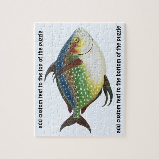 Vintager tropischer Ochsenfisch, Meerwassertier Puzzle (Vertikal)