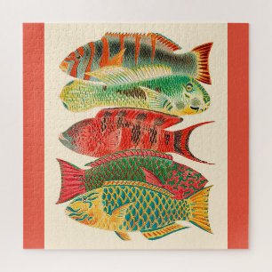 Vintager tropischer Ozeanfisch Puzzle