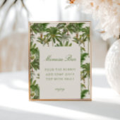 Vintager tropischer Palmenbaum Mimosa Bar Poster