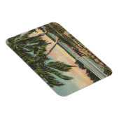 Vintager tropischer Palmenbaum Sonnenuntergang Magnet (Rechte Seite)