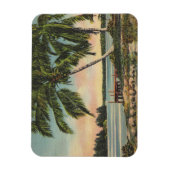 Vintager tropischer Palmenbaum Sonnenuntergang Magnet (Vertikal)