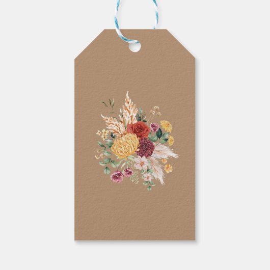 Vintager tropischer Pampelgarten Geburtstag Geschenkanhänger (Rückseite)