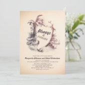 Vintager tropischer Strand | Hochzeit in Urlaubsor Einladung (Stehend Vorderseite)