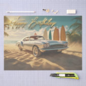 Vintager tropischer Strand Sportwagen Seidenpapier (Handwerk)