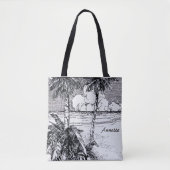 Vintager tropischer Strand - Totbeutel Tasche