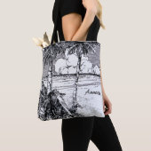 Vintager tropischer Strand - Totbeutel Tasche