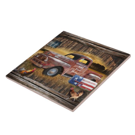 Vintager Truck Keramik Fliese (Seite)