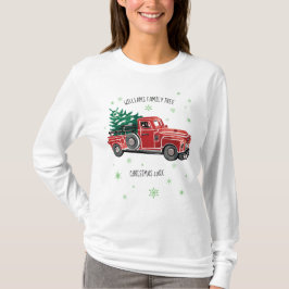 Vintager Truck mit Schneeflocken T-Shirt