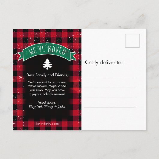 Vintager Truck Weihnachtsbaum Ankündigungspostkarte (Rückseite)